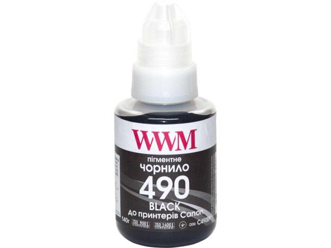 Пігментні чорнила WWM GI-490 для Canon G1400/G2400/ G3400 140г Black Пігментні (C490BP)