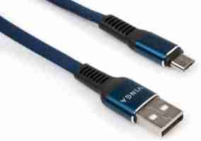 Кабель Vinga USB 2.0 AM to Micro 5P 1m flat nylon blue (VCPDCMFNB1B)