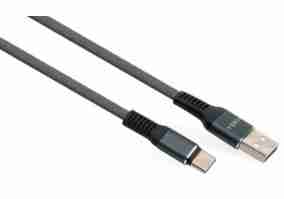 Кабель Vinga USB 2.0 AM to Type-C 1m flat nylon gray (VCPDCTCFNB1GR)