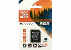 Карта пам'яті Mibrand 8 GB microSDHC Class 10 + SD Adapter (MICDHC10/8GB-A)