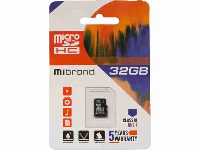 Карта памяти Mibrand 32 GB microSDHC Class 10 UHS-I (MICDHU1/32GB)