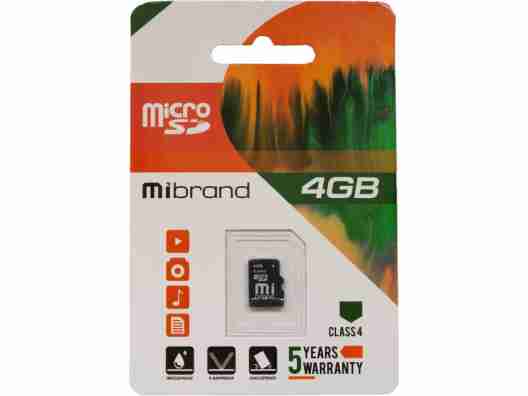 Карта памяти Mibrand 4 GB microSDHC Class 4 (MICDC4/4GB)