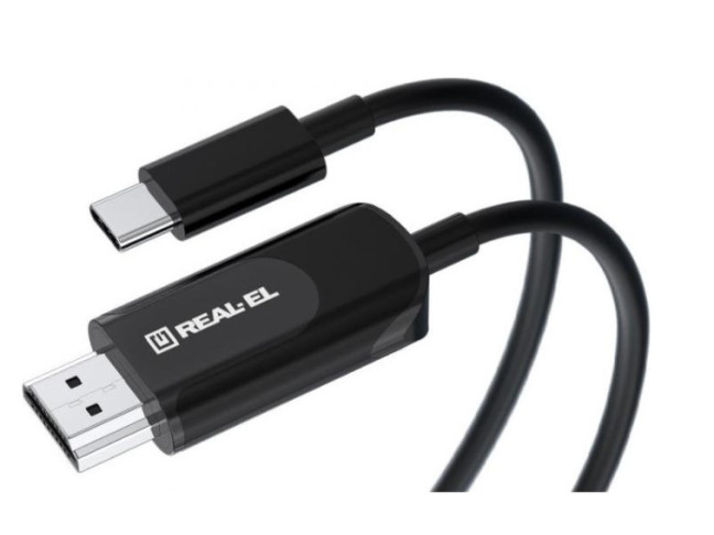 Кабель REAL-EL CHD-180 USB Type-C - HDMI 1.8м Black (EL123500044)