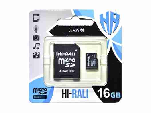 Карта памяти Hi-Rali 16 GB MicroSDHC Class 10 + SD-adapter (HI-16GBSDCL10-01)