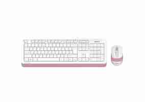 Комплект (клавиатура + мышь) A4Tech F1010 White/Pink USB