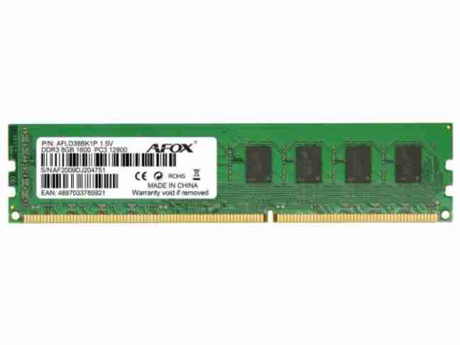Модуль пам'яті AFOX 8 GB DDR3 1600 MHz (AFLD38BK1P)