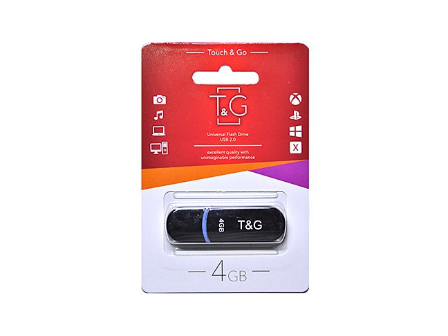 USB флеш накопичувач T&G 012 Jet series 4GB Black (TG012-4GBBK)