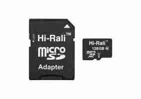Карта пам'яті Hi-Rali 128 GB microSDHC class 10 UHS-I (U3) + SD adapter (HI-128GBSD10U3-01)