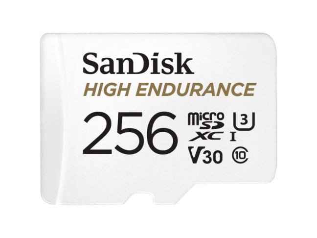 Карта пам'яті SanDisk 256 GB microSDXC High Endurance UHS-I U3 V30 + SD adapter (SDSQQNR-256G-GN6IA)