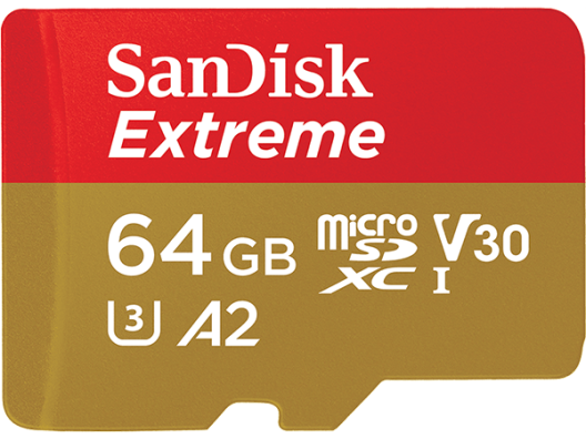 Карта памяти SanDisk 64 GB microSDXC UHS-I U3 Extreme A2 V30 (SDSQXA2-064G-GN6MN)