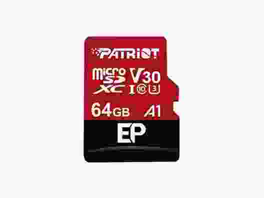 Карта памяти Patriot 64 GB microSDXC UHS-I U3 V30 A1 EP + SD adapter (PEF64GEP31MCX)