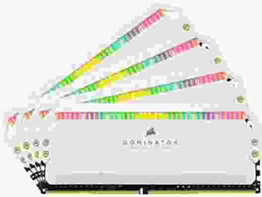 Модуль памяти Corsair DOMINATOR® PLATINUM RGB 64GB (4 x 16GB) DDR4 DRAM 3200MHz C16 MEMORY KIT WHITE (CMT64GX4M4C3200C16W)