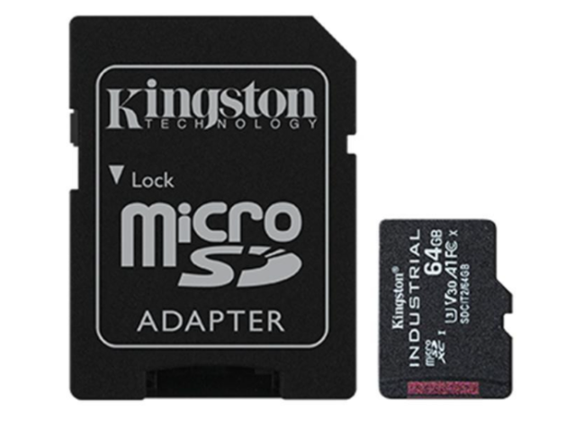 Карта пам'яті Kingston 64 GB microSDXC UHS-I (U3) V30 A1 Industrial + SD Adapter (SDCIT2/64GB)