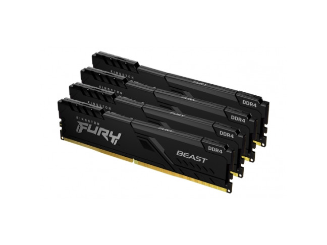 Модуль пам'яті Kingston Fury Beast DDR4 4x32GB/3600 Black (KF436C18BBK4/128)