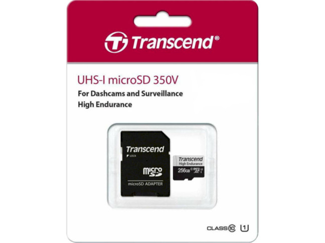 Карта памяти Transcend 256 GB microSDXC UHS-I (U3) High Endurance + SD Adapter (TS256GUSD350V)