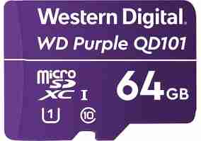 Карта памяти WD 64 GB microSDXC UHS-I Class 10 Purple QD101 (wdD064G1P0C)