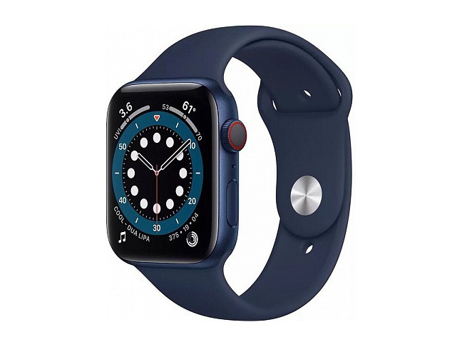 Смарт-годинник Apple Watch Series 6 GPS + Cellular 44mm Blue Aluminum Case w. Deep Navy Sport B. (M07J3)