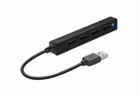 Мультипортовий адаптер Speed-Link Snappy Slim USB Hub 4-Port Black (SL-140000-BK)