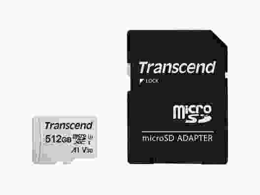 Карта памяти Transcend 512 GB microSDXC Clase 10 UHS-I (U3) + SD-adapter (TS512GUSD300S-A)