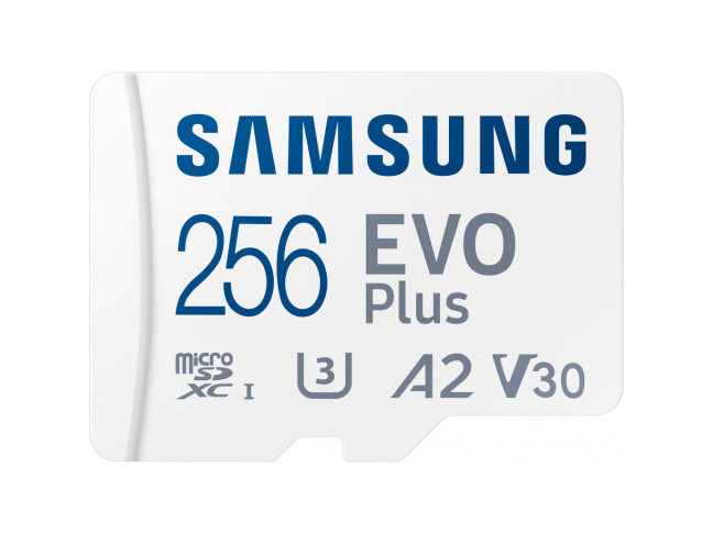 Карта пам'яті Samsung 256 GB microSDXC Class 10 UHS-I U3 V30 A2 EVO Plus + SD Adapter MB-MC256KA