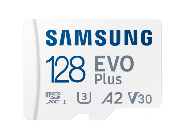 Карта пам'яті Samsung 128 GB microSDXC Class 10 UHS-I U3 V30 A2 EVO Plus + SD Adapter MB-MC128KA