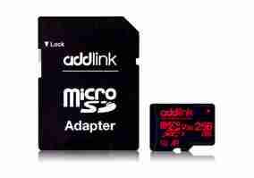 Карта пам'яті ADDLINK 256 GB microSDXC UHS-I (U3) V30 A1 + SD-адаптер (AD256GBMSXU3A)