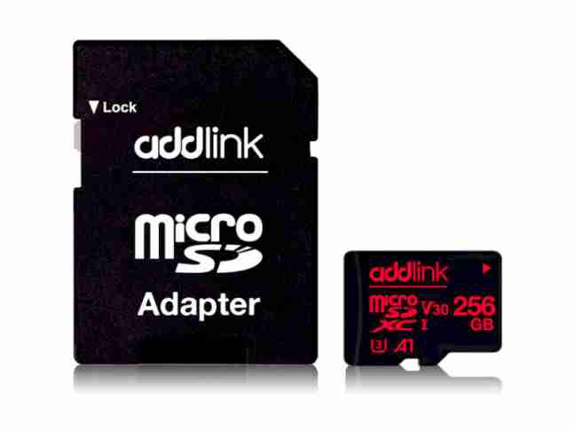 Карта памяти ADDLINK 256 GB microSDXC UHS-I (U3) V30 A1 + SD-адаптер (AD256GBMSXU3A)