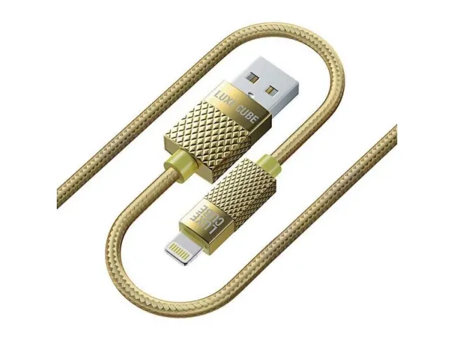 Кабель Luxe Cube Premium USB-Lightning, 1м, золотистый (8886668686150)