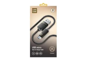 Кабель Luxe Cube Premium USB-microUSB, 1м, серый (8886668686167)