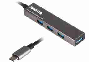Мультипортовый адаптер Maxxter USB Type-C 4хUSB3.0 Dark Grey (HU3C-4P-02)