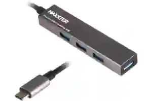 Мультипортовий адаптер Maxxter USB Type-C 4хUSB3.0 Dark Grey (HU3C-4P-02)