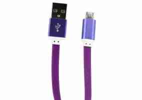 Кабель Dengos USB Type-A - MicroUSB 0.2m Purple (PLS-M-SHRT-PLSK-PURPLE)
