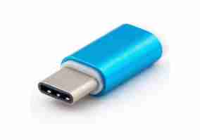 Переходник Dengos Micro USB - USB Type-C Blue (ADP-007)