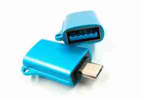Переходник Dengos OTG USB-microUSB Blue (ADP-020)