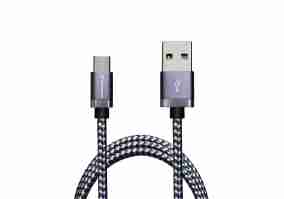 Кабель Grand-X USB/AM Silver/Black 1m (FM07SB)