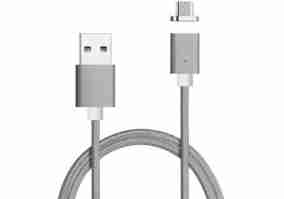 Кабель Voltronic USB-microUSB магнітний 1м Gray (YT-MCFB-M/Gr/15591)