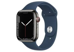 Смарт-годинник Apple Watch Series 7 GPS + Cellular 45mm Graphite S. Steel Case w. Abyss Blue S. Band (MKJH3)