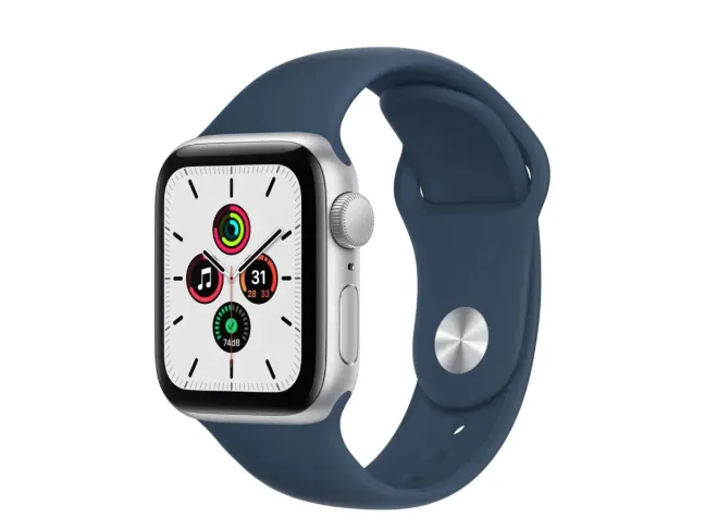 Смарт-годинник Apple Watch SE GPS + Cellular 40mm Silver Aluminum Case w. Abyss Blue S. Band (MKQL3)