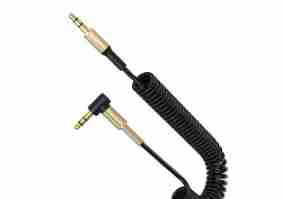 Аудиокабель SkyDolphin SR08 Spring Wire 3.5 мм-3.5 мм 1 м Black (AUX-000062)