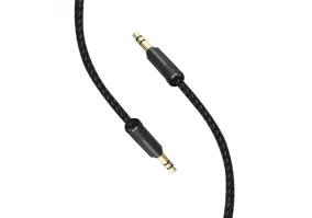 Аудіокабель SkyDolphin SR10 Neylon Wire 3.5мм-3.5мм 1м Black (AUX-000065)