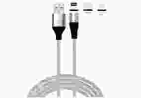 Кабель Xoko SC-400 3в1 Lightning / Micro USB / Type-C 1m Rose Gold (SC-400MGNT-RS)