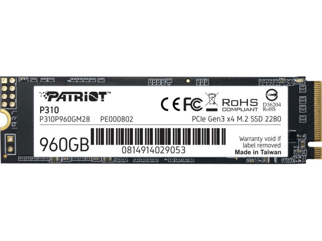 SSD накопитель Patriot P310 960 GB (P310P960GM28)