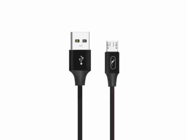 Кабель SkyDolphin S55V Neylon USB - microUSB 1м, Black (USB-000438)