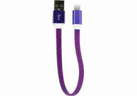 Кабель Dengos USB Type-A - Lightning 0.2m Purple (PLS-L-SHRT-PLSK-PURPLE)