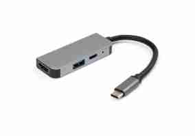 Док-станція для ноутбука Vinga Type-C to 4K HDMI+USB3.0+PD Aluminium (VCPHTC3AL)