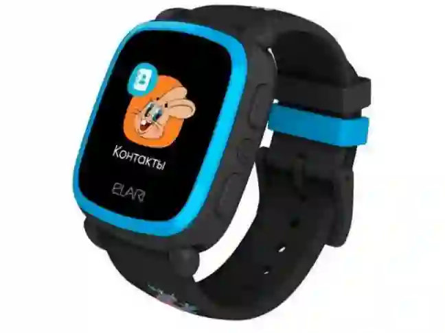 Детские умные часы ELARI KidPhone NyPogodi Black с GPS-трекером (KP-NP-BP)