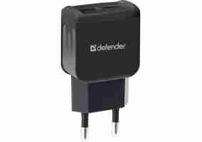 Мережевий зарядний пристрій Defender EPA-13 Black, 2xUSB, 5V/2.1A (83840)