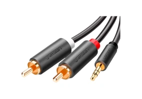 Кабель UGREEN AV102 mini-jack 3.5 мм - 2RCA 1.5 м Black (10511)