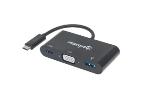 Мультипортовый адаптер MANHATTAN SuperSpeed USB-C VGA Docking Converter (152044)
