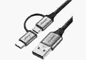 Кабель UGREEN US177 USB-A to Micro+Type-C 1m Black (30875)